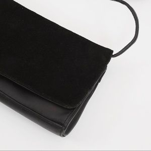 Minimal Suede Handbag in Black